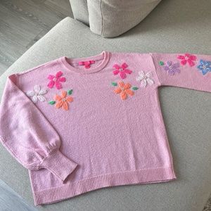 Lily Pulitzer Pink Floral Laletta Sweater, Size M